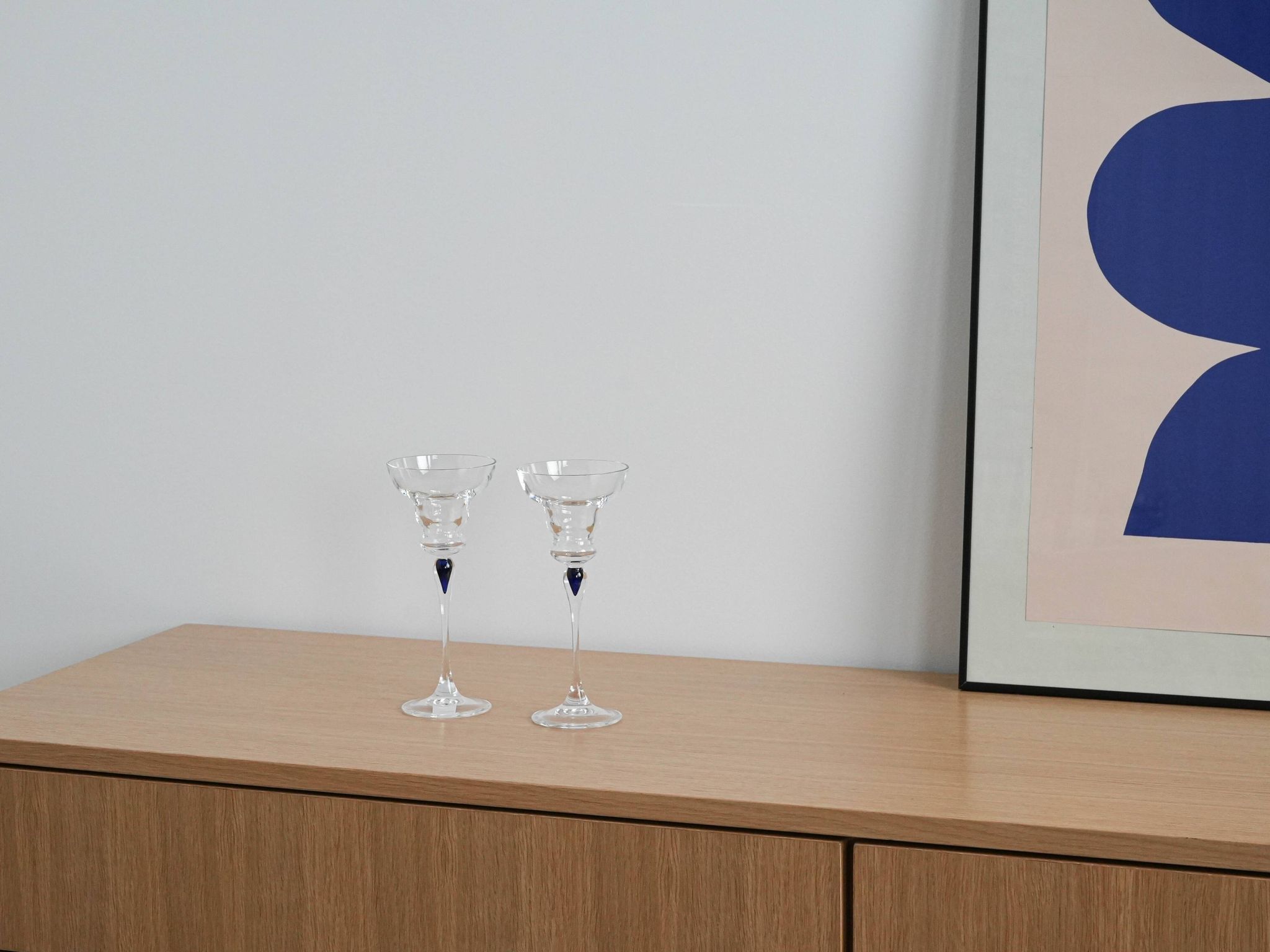 Pair of glass tumblers, Danish design, 1970s, manufactured in Denmark