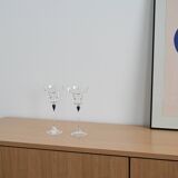 Pair of glass tumblers, Danish design, 1970s, manufactured in Denmark