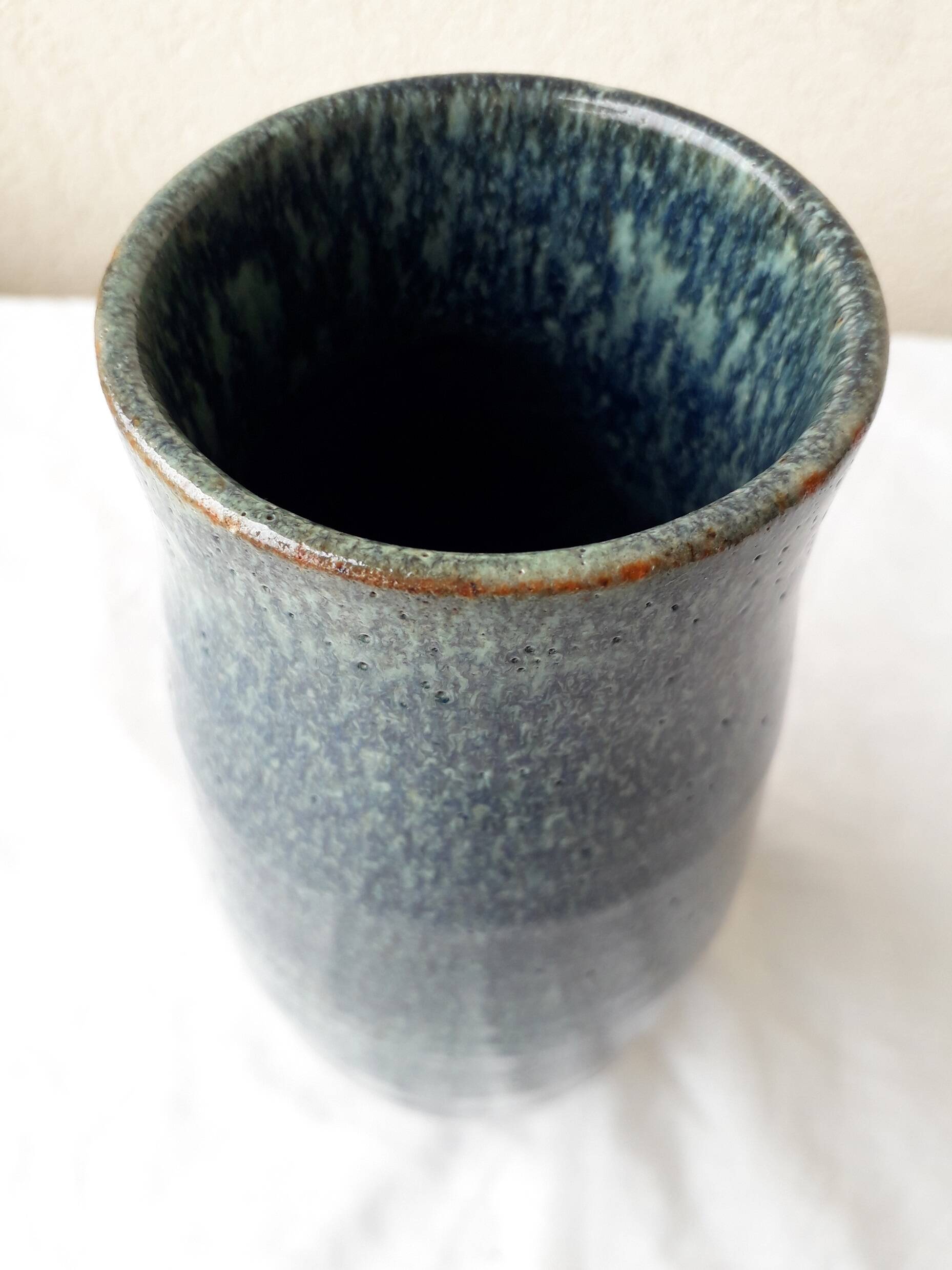 Blue stoneware vase