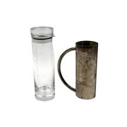 Modern silverplated and glass cruet mod. Oilvine, Lino Sabattini Italy 1970