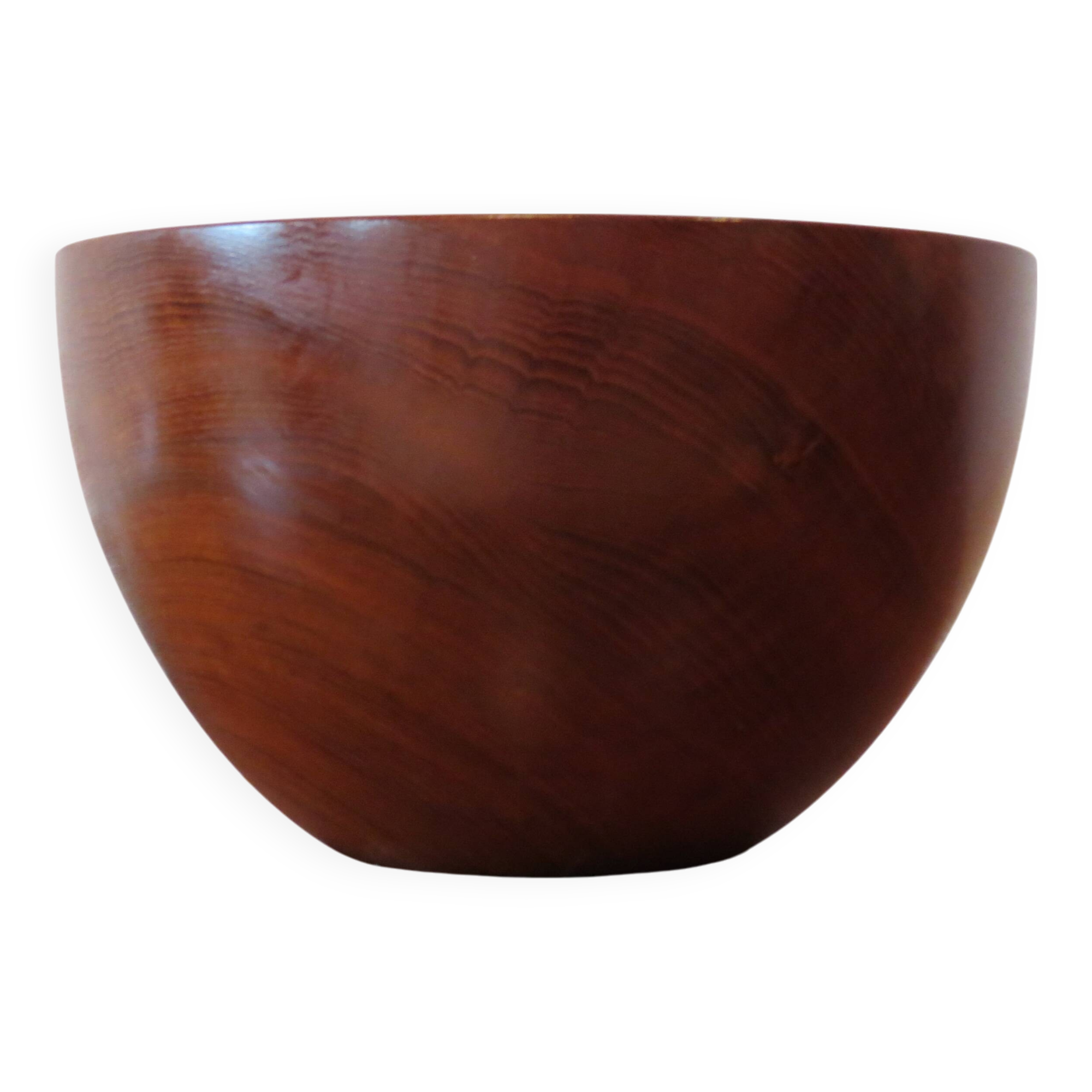 Very Large Teak Midcentury Wooden Bowl by Galatix England, 1970s