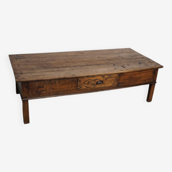 Large Spanish 19th Century Farmhouse Rustic Chestnut Coffee Table