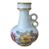 Petit vase en céramique ker vitrex motif floral vintage