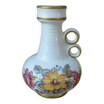 Small ceramic vase ker vitrex vintage floral pattern