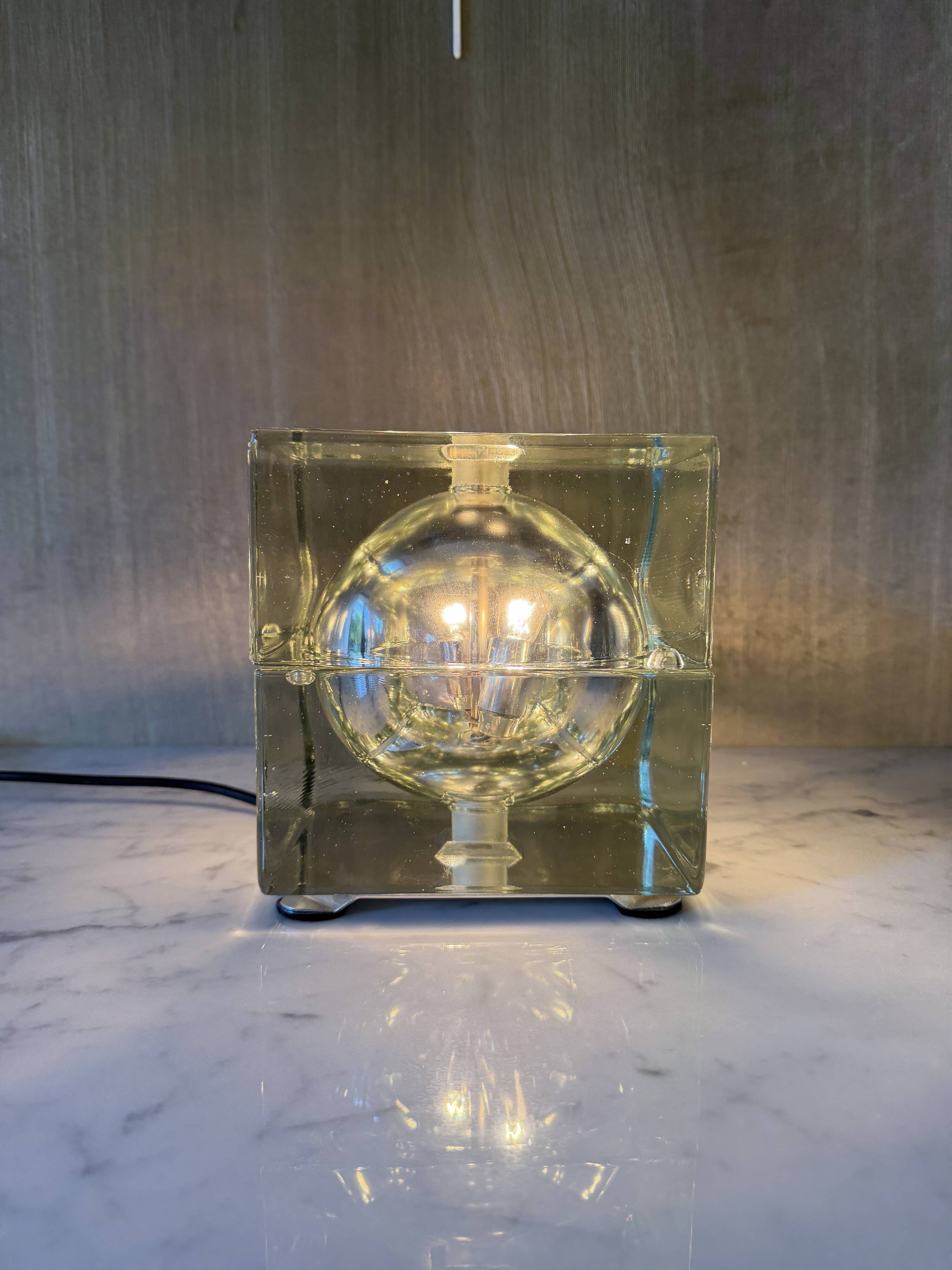 Cubosfera lamp by Alessandro Mendini for Fidenza Vetraria, 1968, Italy.