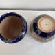 Pair, cache pots, royal doulton, english earthenware, 1920-1930, floral decoration, blue and gold, marks in