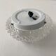 Pair of vintage round glass wall lamps