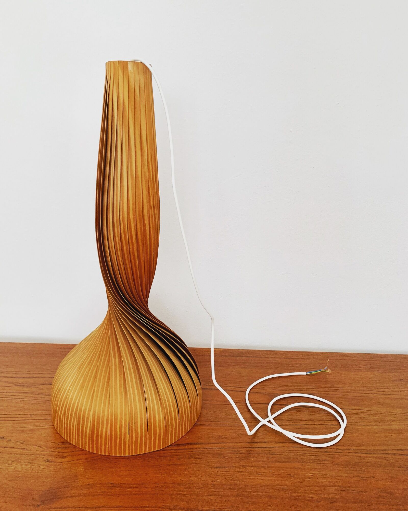 Swedish Mid Century Modern wooden pendant lamp by Hans Agne Jakobsson