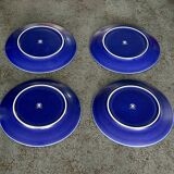 Set of 4 blue plates, Hoganas Keramik, Sweden