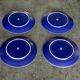 Set of 4 blue plates, Hoganas Keramik, Sweden
