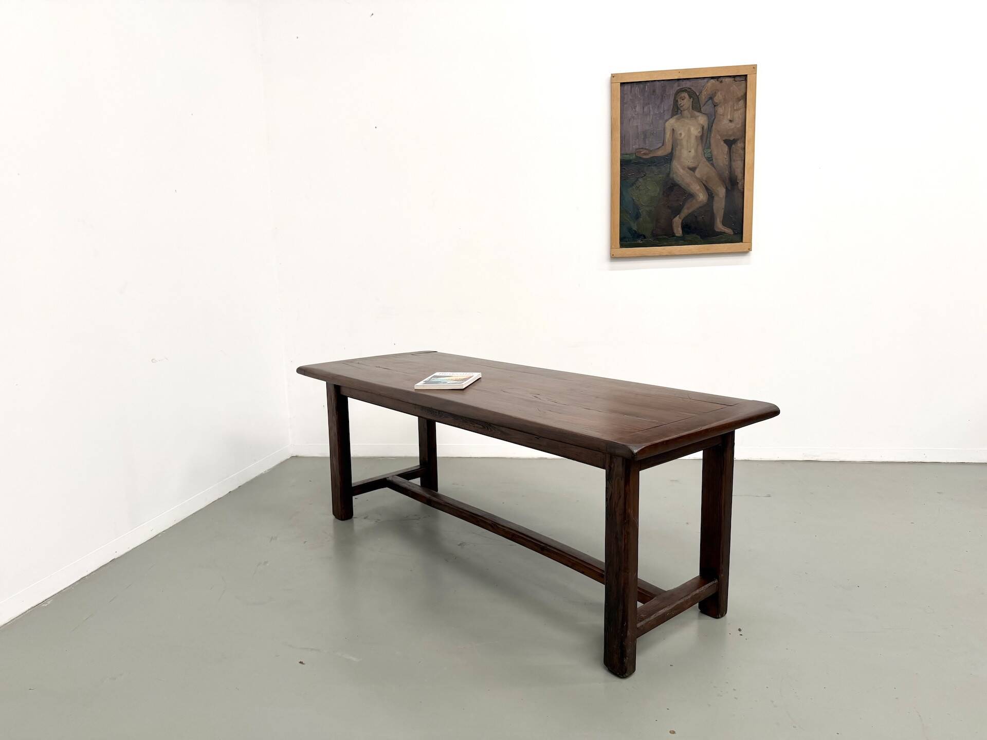 Farm table circa 1900 in solid oak and pine.