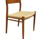 Set of 4 JL Moller model 75 chair by Niels Otto Moller Danish Design