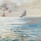 Painting: seascape - seaside in Brittany signed À Jabiol around 1900