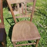 2 vintage wooden bistro chairs