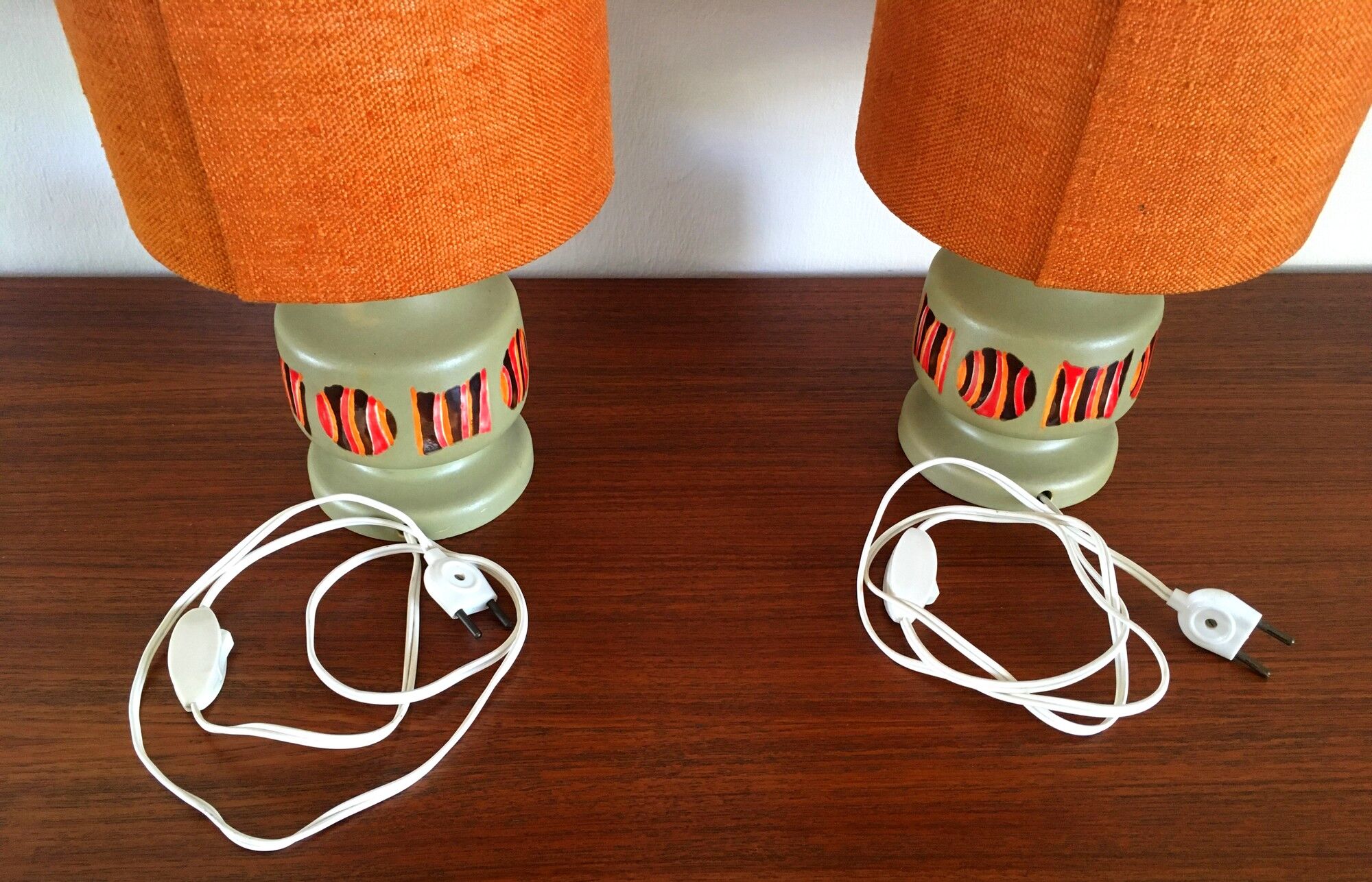 2 vintage ceramic lamps 1970