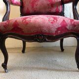 False pair of Louis XV style armchairs, nineteenth century