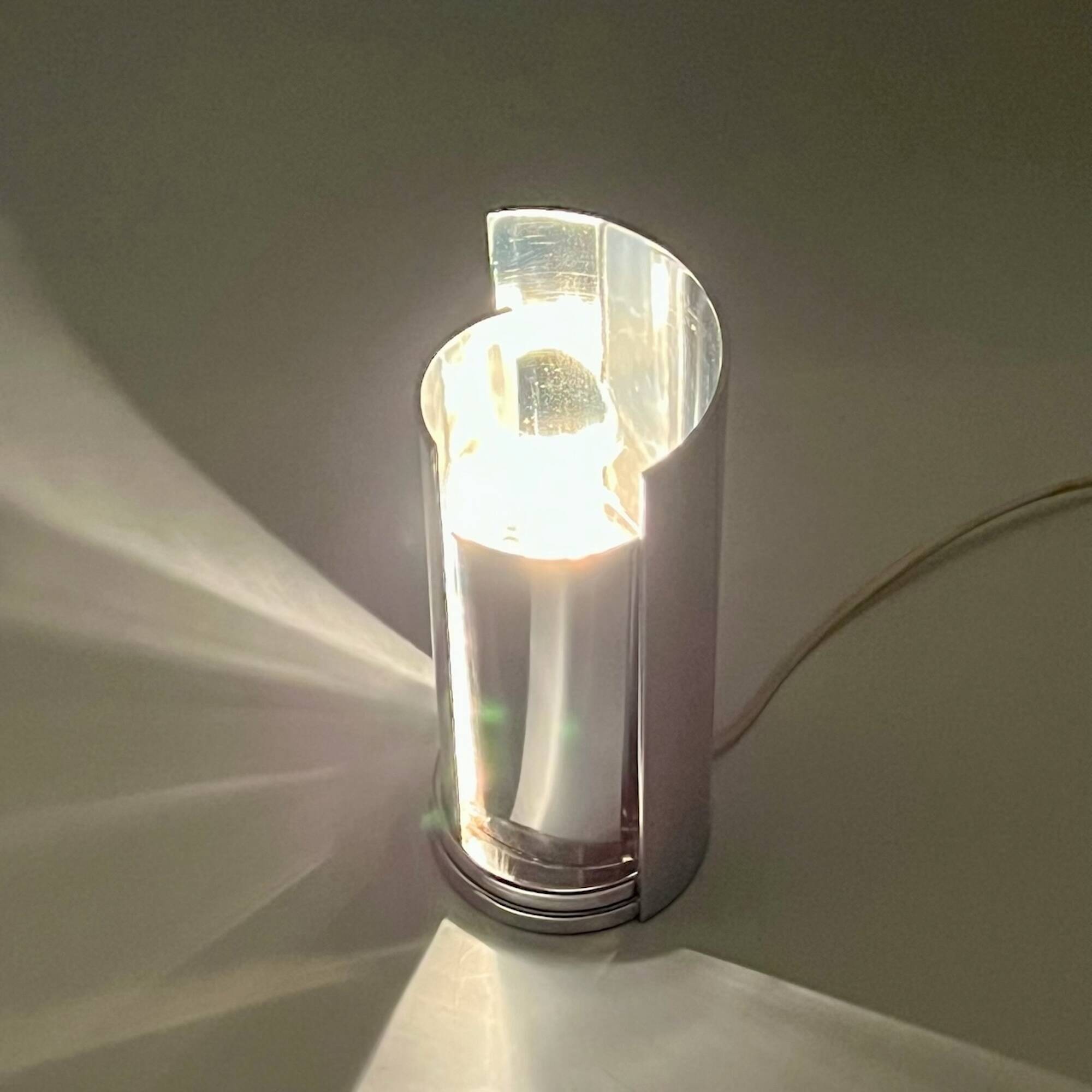 Space Age Chrome Metal Table Lamp Selenova TA447, Italy 1970s