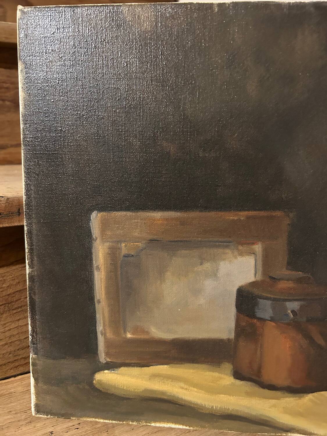 Old oil painting: still life