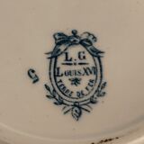 10 plates in old blue earthenware Terre de Fer Léon Graves model Louis XVI 20th century