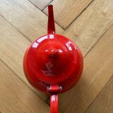Red enamel teapot