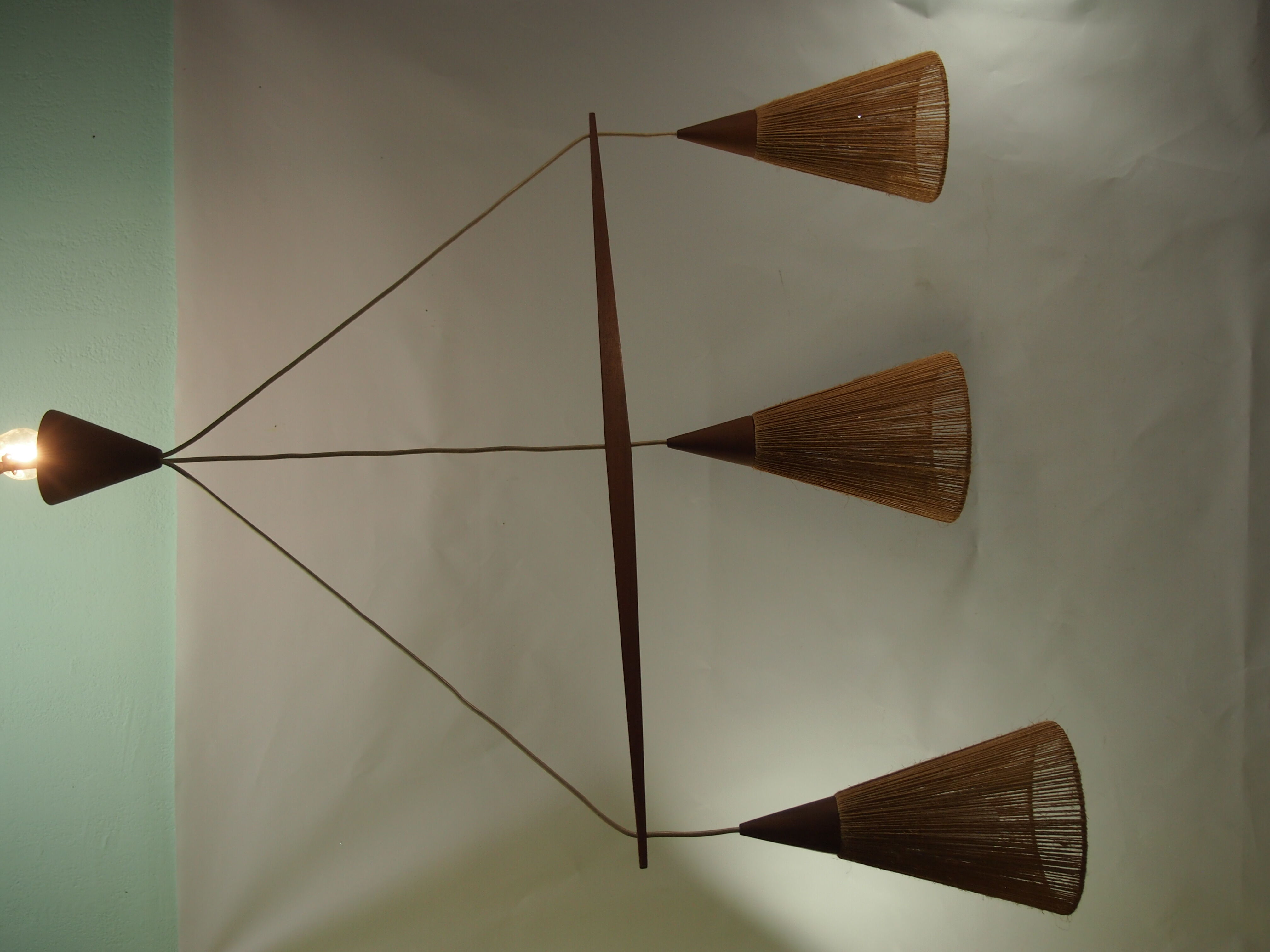 Retro wood suspension and cone/vintage rope