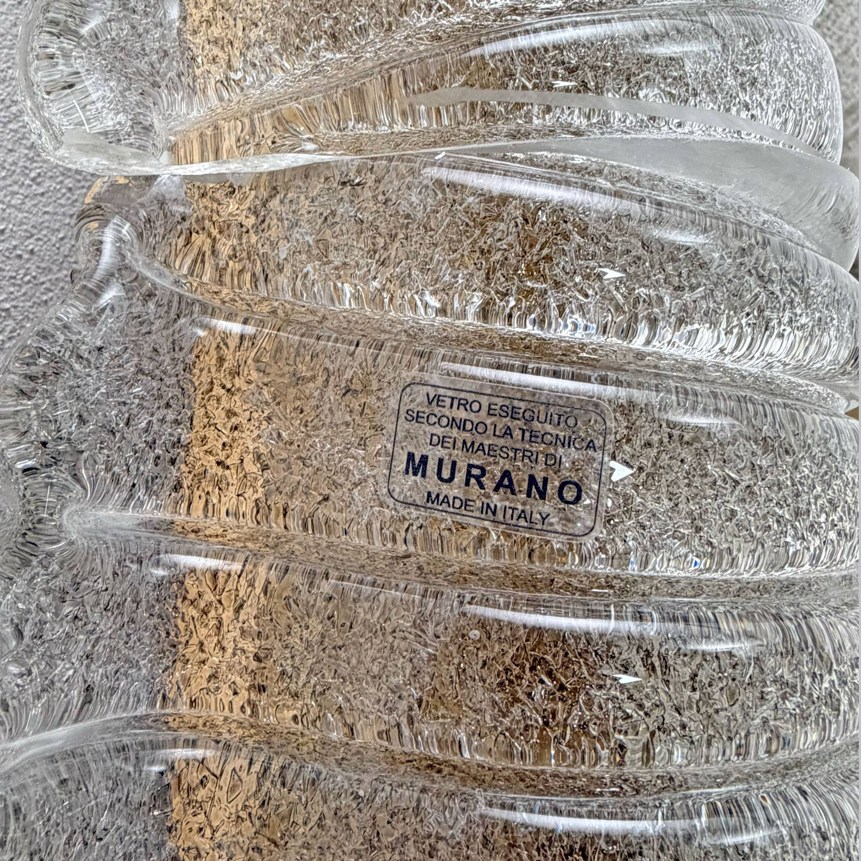 Mid-century Modern Italian Sculptural Backlit Mirror in Murano Glass Brass