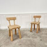 Pair of André Small solid elm chairs