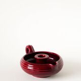 Large ceramic candle holder, Bordeaux, signed Vallauris, 1970