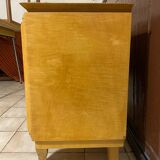 1950s Art Deco bedside table with inlaid mirror