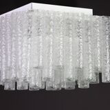 Murano glass tubes ceiling lights by Doria, Germany, 1960s.