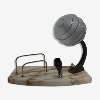 Art deco desk lamp with pen and letter holder