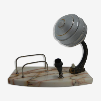 Lampe de bureau art déco avec stylo et porte-lettres