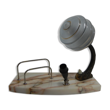 Lampe de bureau art déco avec stylo et porte-lettres