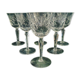 Cut white wine glasses