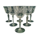 Cut white wine glasses