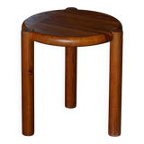 Modern Scandinavian tripod stool from the 20th century with a circular seat, 1970s.