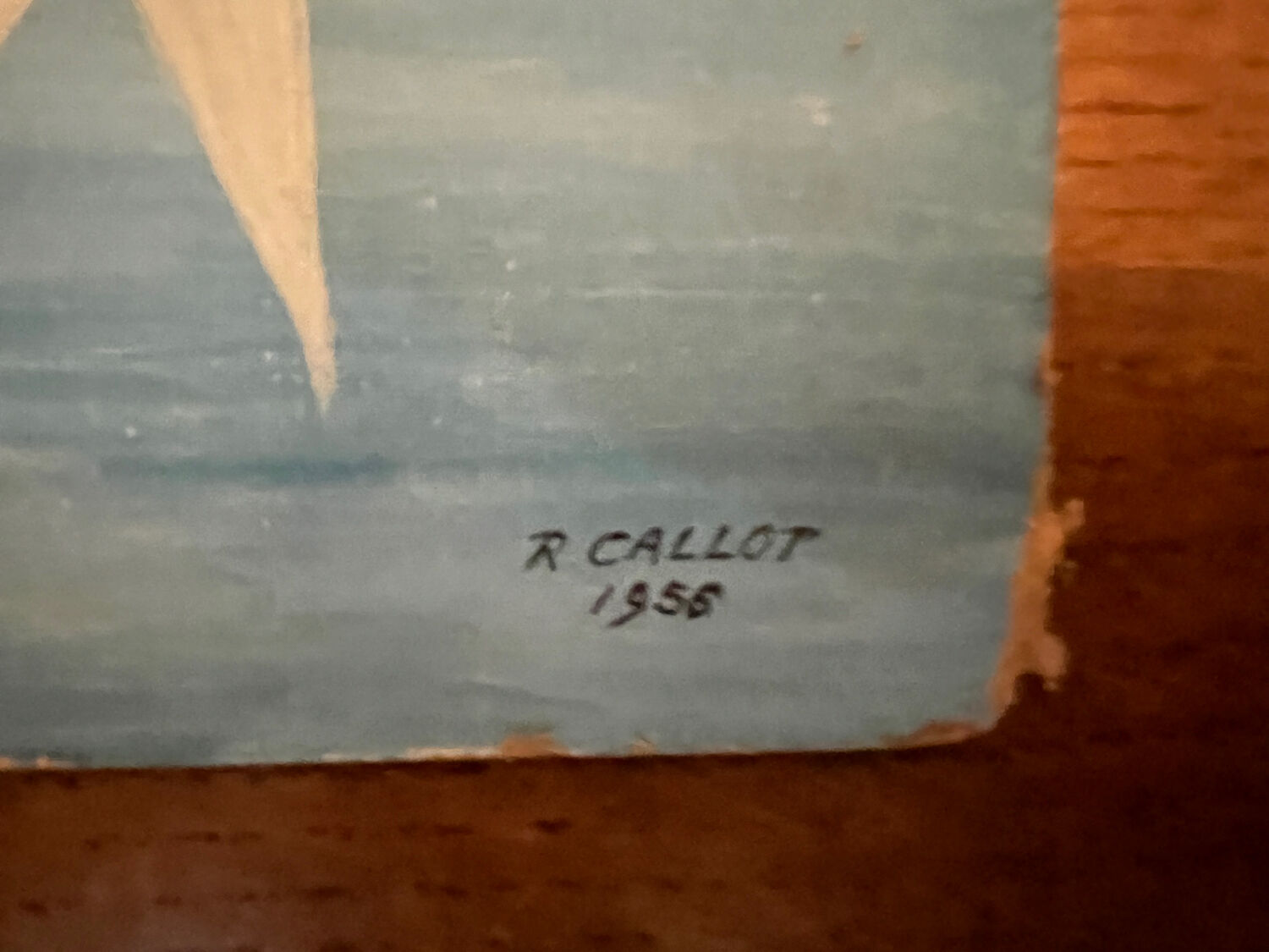 Tableau : gouache sur carton - Marine