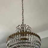 Brass tassel basket chandelier
