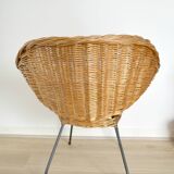 Chair basket rattan metal legs