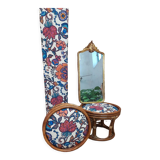 Pair of rattan stools