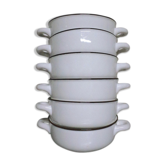 Set of 6 ramekins with Villeroy & Boch porcelain handle