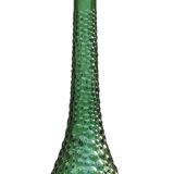 Large green Genie Empoli bubble glass bottle, Italy 1960s