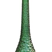Large green Genie Empoli bubble glass bottle, Italy 1960s