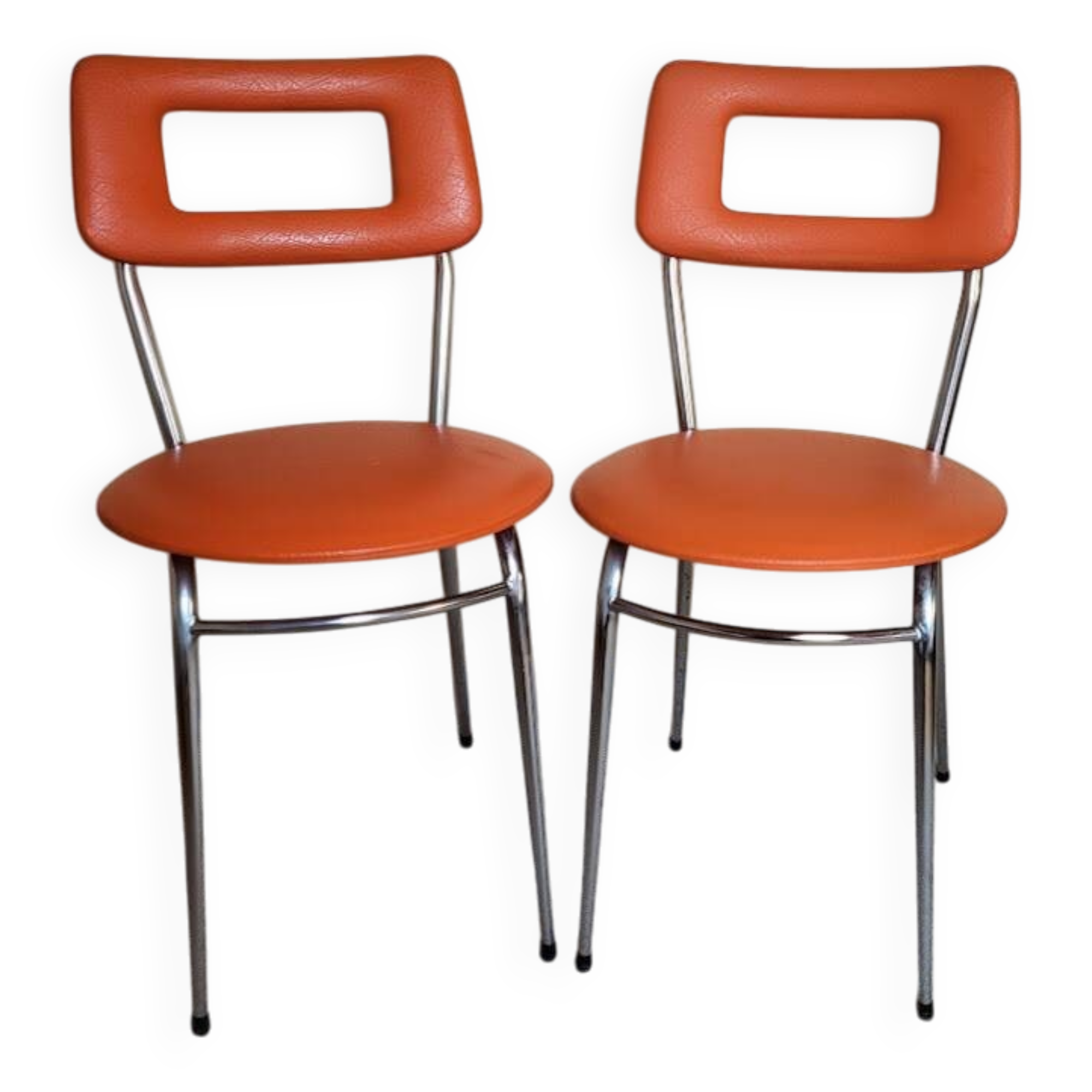 Set of vintage orange chairs