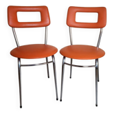 Lot de chaises vintage orange