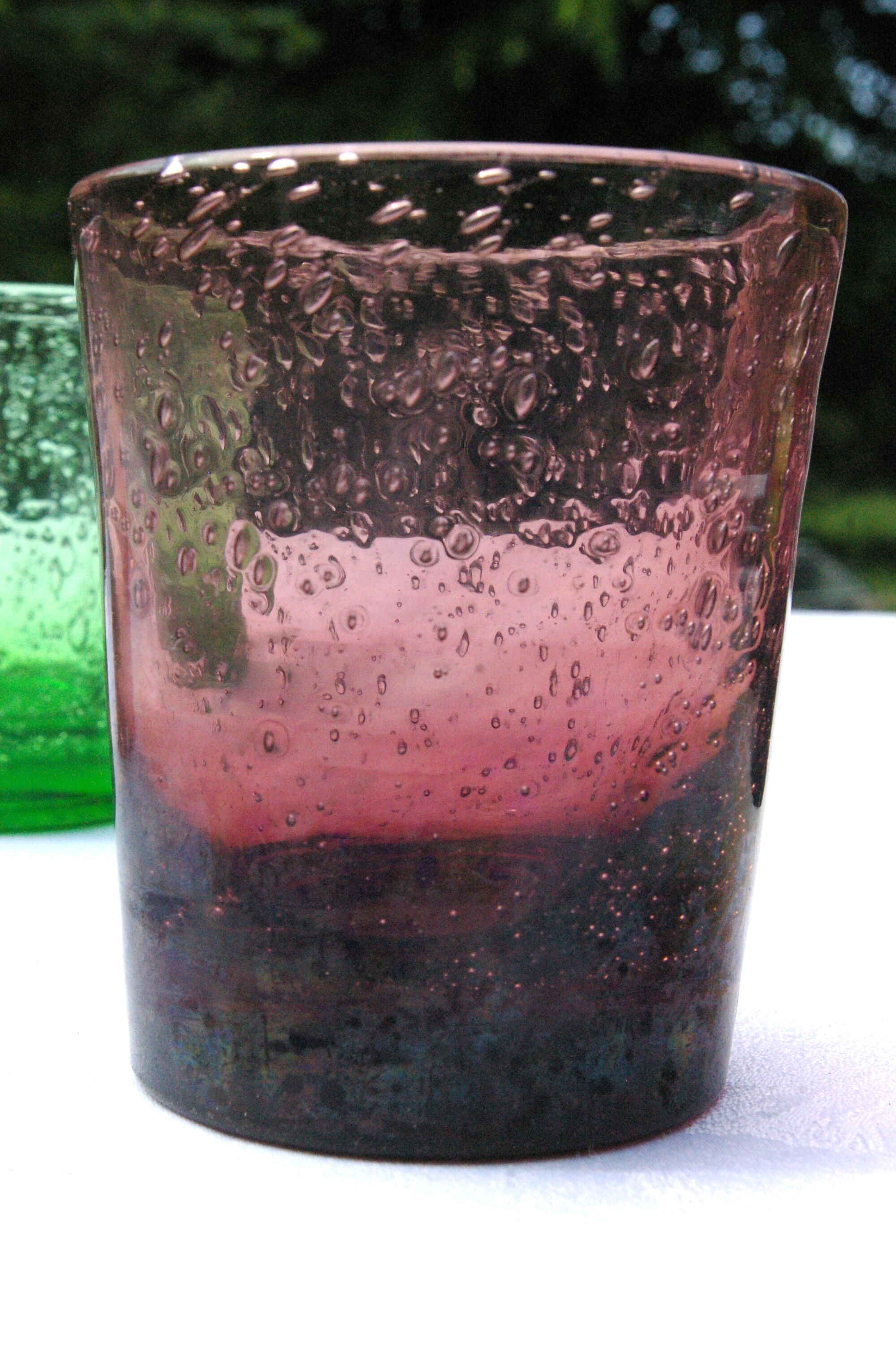 5 vintage bubble glass cups from Biot