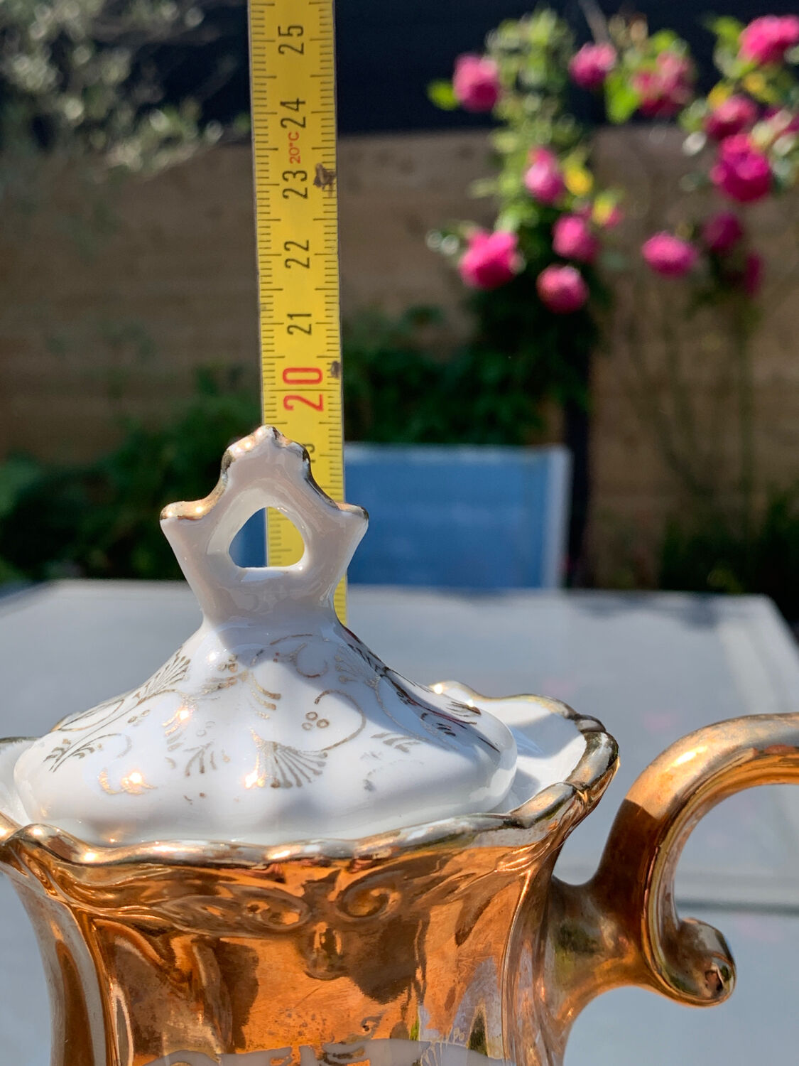 Tea set Italian porcelain gold color