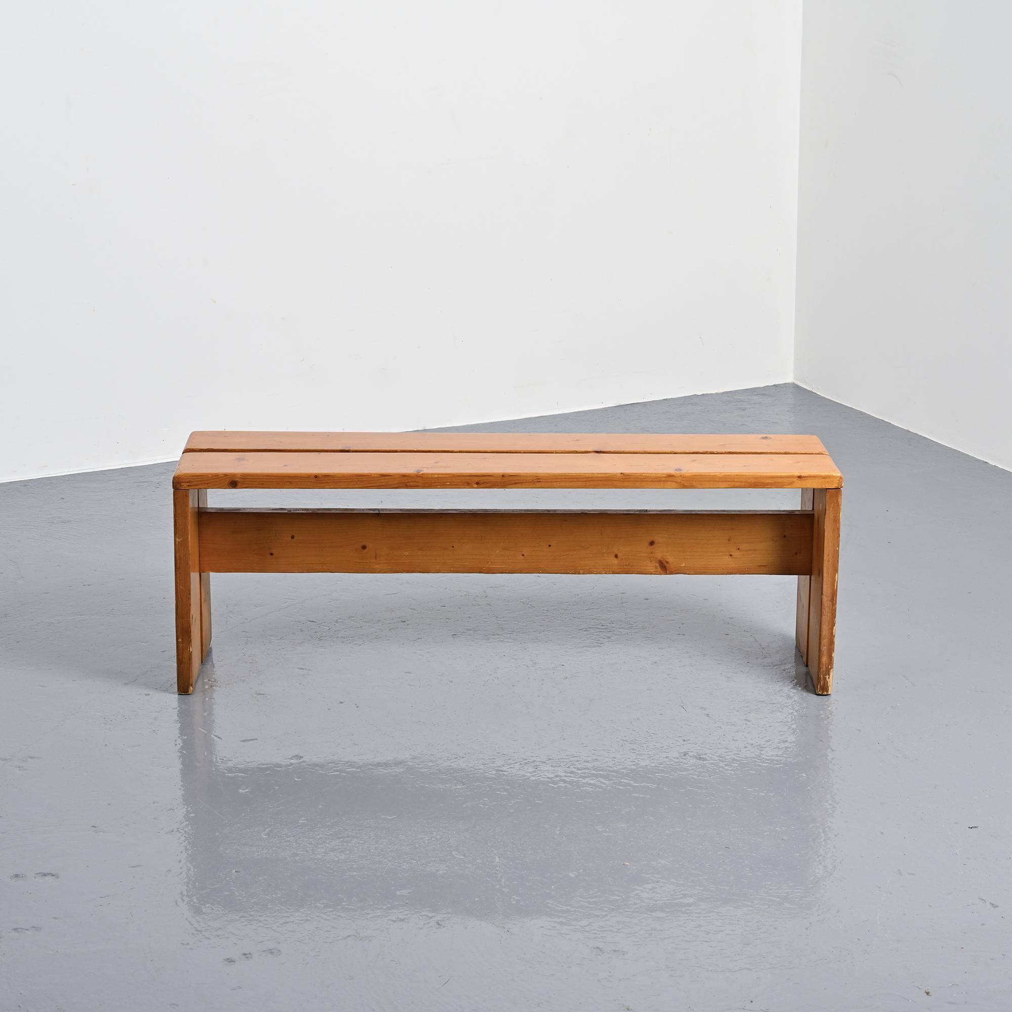 Banc en pin massif, Les Arcs, circa 1973