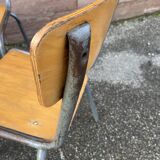 4 chaises d'école Vintage