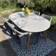 White oval table solid wood base